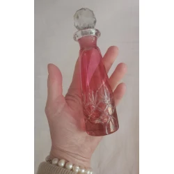 Vintage Pink Crystal Glass Vanity Bottle